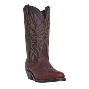 Laredo Kelli Copper Kettle Round Toe Embroidered Leather Western Boots Size 7